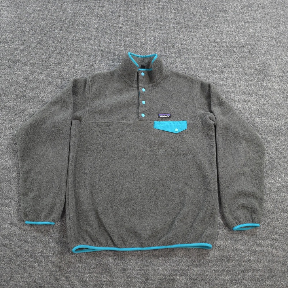 Patagonia Jacket Womens M Gray Synchilla Snap-T Fleece Pullover Hiking Outdoors